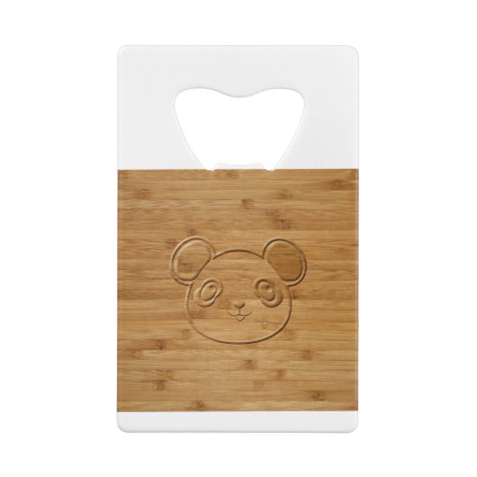Panda Bear Carved Bamboo Print Geldbeutel Flaschenöffner (Rückseite)