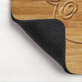 Panda Bear Carved Bamboo Print Mousepad (Ecke)