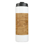 Panda Bear Carved Bamboo Print Thermosbecher (Vorderseite)