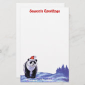 Panda Bear Christmas Briefpapier (Vorne/Hinten)