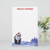 Panda Bear Christmas Briefpapier (Stehend Vorderseite)