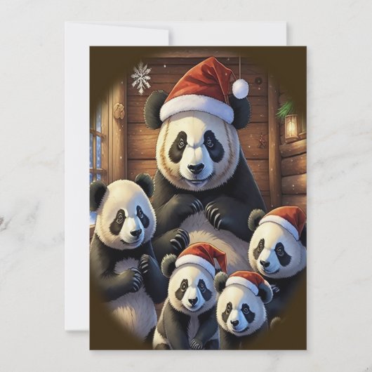 Panda Bear Christmas Einladung (Vorderseite)