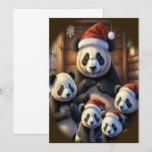 Panda Bear Christmas Einladung (Vorne/Hinten)