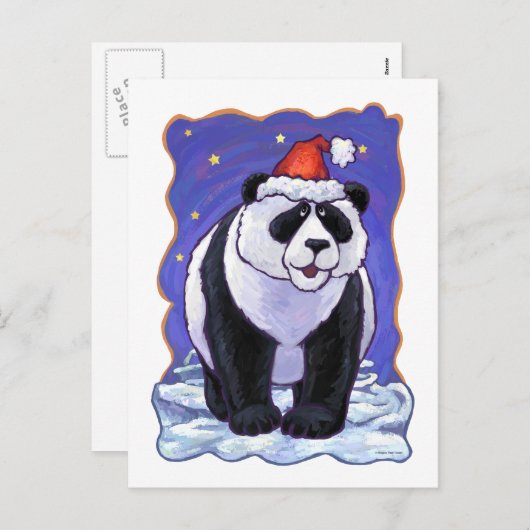 Panda Bear Christmas Feiertagspostkarte (Vorne/Hinten)