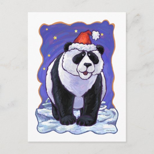 Panda Bear Christmas Feiertagspostkarte (Vorderseite)