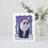 Panda Bear Christmas Feiertagspostkarte (Stehend Vorderseite)