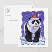 Panda Bear Christmas Feiertagspostkarte (Vorne/Hinten)