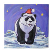 Panda Bear Christmas Fliese (Vorderseite)