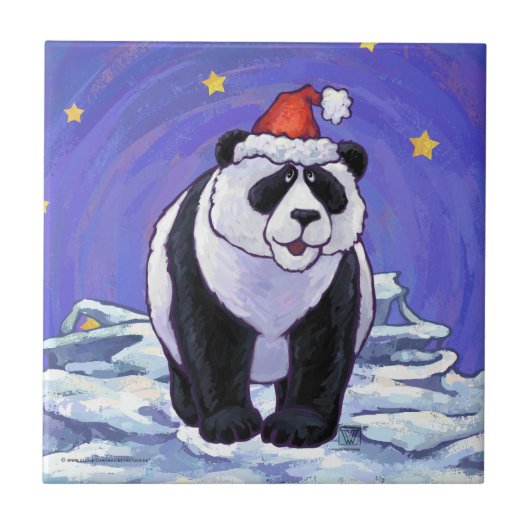 Panda Bear Christmas Fliese (Vorderseite)
