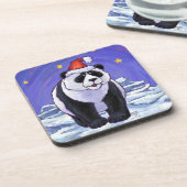 Panda Bear Christmas Getränkeuntersetzer (Linke Seite)