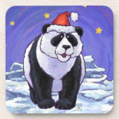 Panda Bear Christmas Getränkeuntersetzer (Vorderseite)