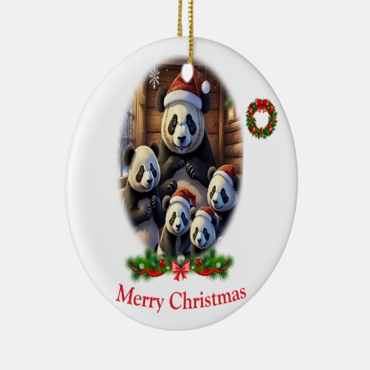 Panda Bear Christmas Keramik Ornament (Rechts)