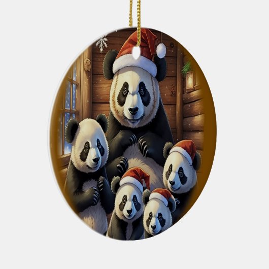 Panda Bear Christmas Keramik Ornament (Rechts)