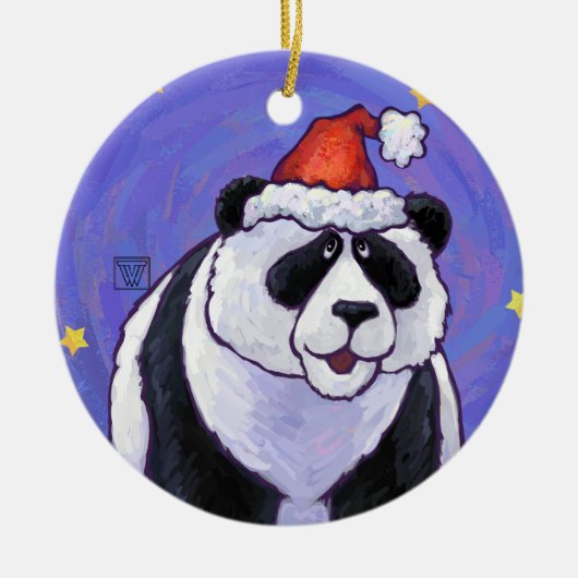 Panda Bear Christmas Keramikornament (Vorne)