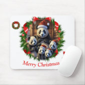 Panda Bear Christmas Mousepad (Mit Mouse)