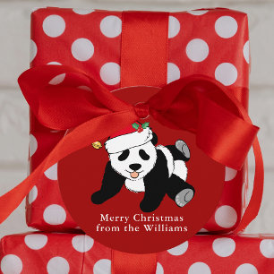 Panda Bear Christmas Niedliches Custom Red Party Geschenkanhänger