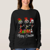 Panda Bear Christmas Pajama Tree Xmas Lights Anima Sweatshirt (Vorderseite)