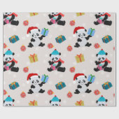 Panda Bear Christmas Pattern Geschenkpapier (Flach)