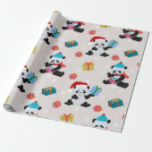 Panda Bear Christmas Pattern Geschenkpapier (Ungerollt)