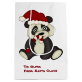Panda Bear Christmas Personalisiert Mittlere Geschenktüte (Rückseite)