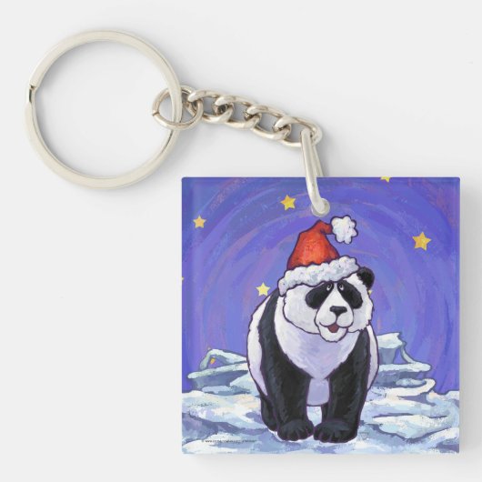 Panda Bear Christmas Schlüsselanhänger (Vorderseite)