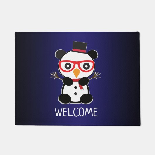 Panda Bear Christmas - Snowman Panda Bear Fußmatte (Vorderseite)