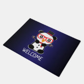 Panda Bear Christmas - Snowman Panda Bear Fußmatte (Schrägansicht)