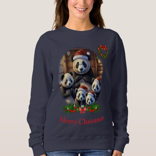 Panda Bear Christmas Sweatshirt (Vorderseite)