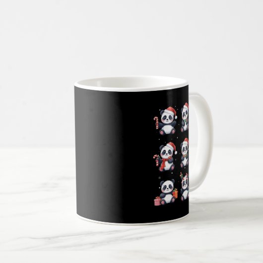 Panda Bear Christmas Weihnachtsmannmütze Funny Ani Kaffeetasse (VorderseiteRechts)