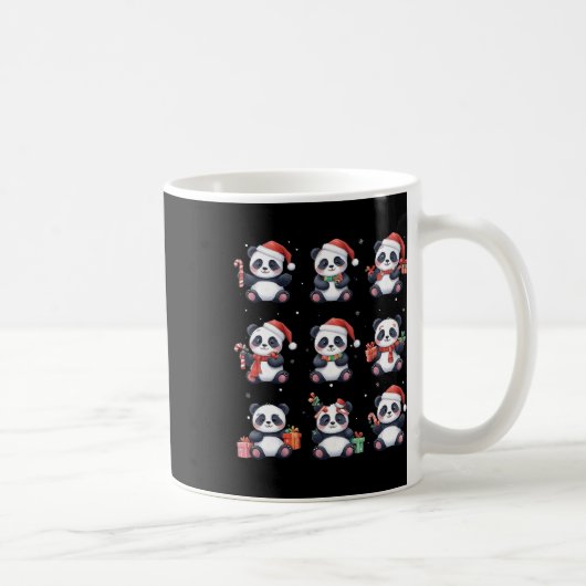 Panda Bear Christmas Weihnachtsmannmütze Funny Ani Kaffeetasse (Rechts)