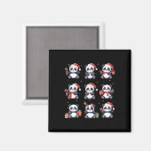 Panda Bear Christmas Weihnachtsmannmütze Funny Ani Magnet (Vorderseite/Rückseite)