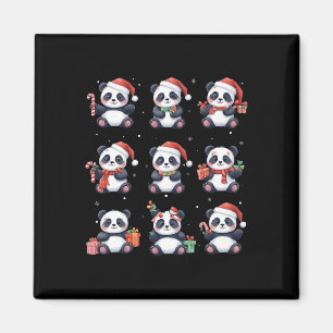 Panda Bear Christmas Weihnachtsmannmütze Funny Ani Magnet