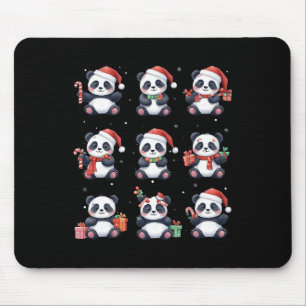 Panda Bear Christmas Weihnachtsmannmütze Funny Ani Mousepad