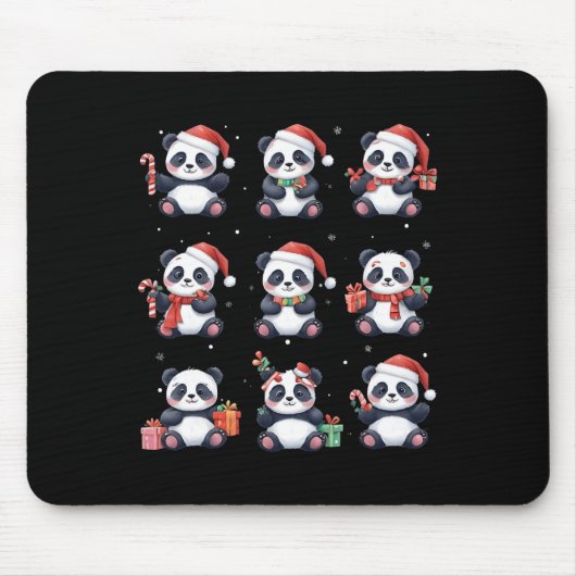 Panda Bear Christmas Weihnachtsmannmütze Funny Ani Mousepad (Vorne)