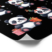 Panda Bear Christmas Weihnachtsmannmütze Funny Ani Poster (Ecke)
