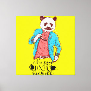 Panda Bear Classy bis Kickoff American Football Leinwanddruck