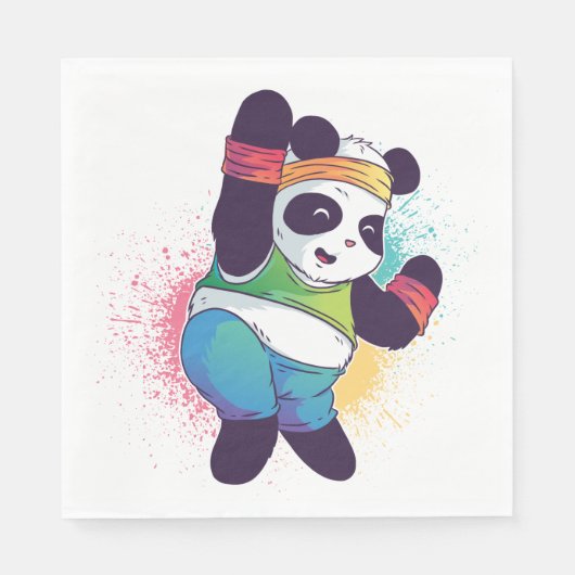 Panda Bear Dabbing Baby Showroom Geburtstag Serviette (Vorderseite)