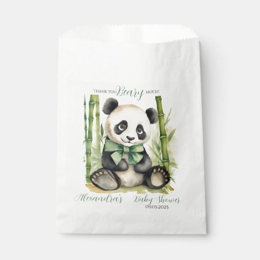 Panda Bear Danke Beary Much Baby Dusche Geschenktütchen (Vorderseite)