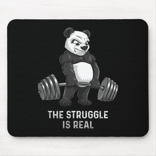 Panda Bear Deadlift Shirt Powerlifter Funny Bodybu Mousepad (Vorne)