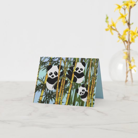 Panda Bear denkt über euch" Karte (Gelbe Blume)