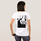 Panda Bear Doppelseitendesign Custom Women T-Shirt (Schwarz voll)