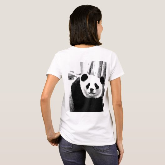 Panda Bear Doppelseitendesign Custom Women T-Shirt (Schwarz voll)