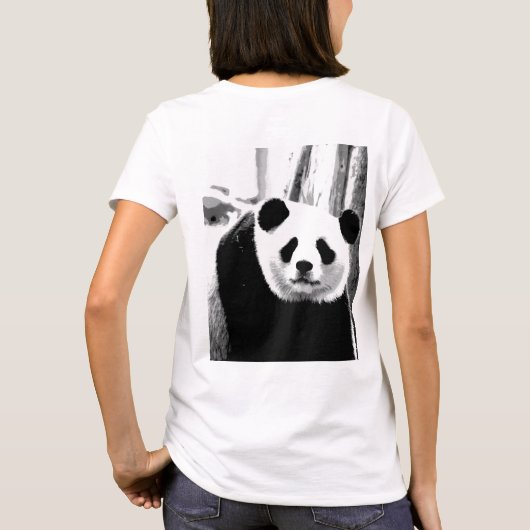 Panda Bear Doppelseitendesign Custom Women T-Shirt (Rückseite)