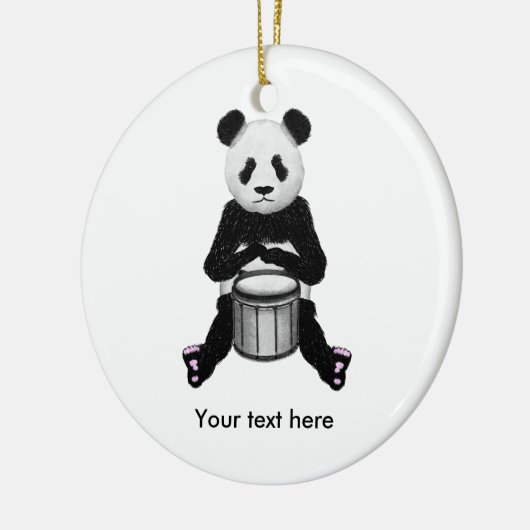 Panda Bear Drum Illustration Keramikornament (Links)