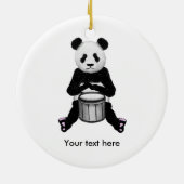 Panda Bear Drum Illustration Keramikornament (Hinten)