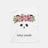 Panda Bear Face White Personalisiert Fleece Blanko (Vorderseite)