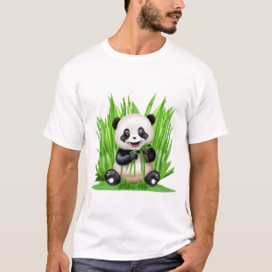 Panda Bear frisst Bambus T-Shirt