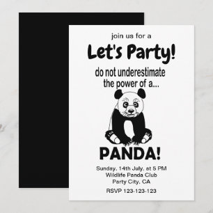 Panda Bear Funny Süße Tier Panda Einladung