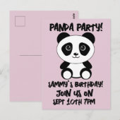 Panda Bear Geburtstagsparty Postcard Einladungen (Vorne/Hinten)