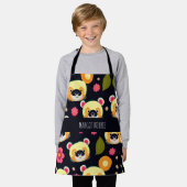 Panda Bear Gelb Schwarz Niedliches Farbmuster Schürze (Getragen)
